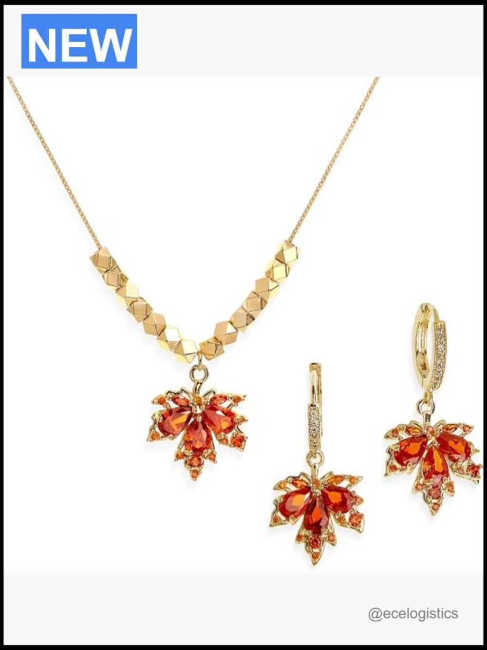 Dainty Rhinestone Crystal Jewelry Set Necklace Earrings Bridesmaid Gift